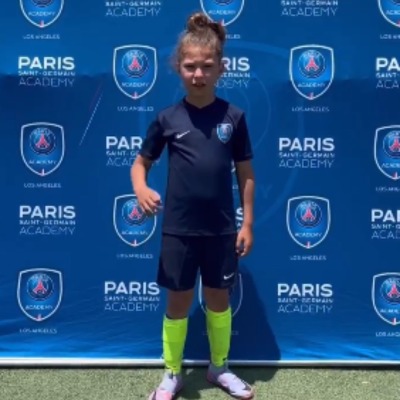 Charlie Ocean Goldblum is in the PSG football Jersey. 